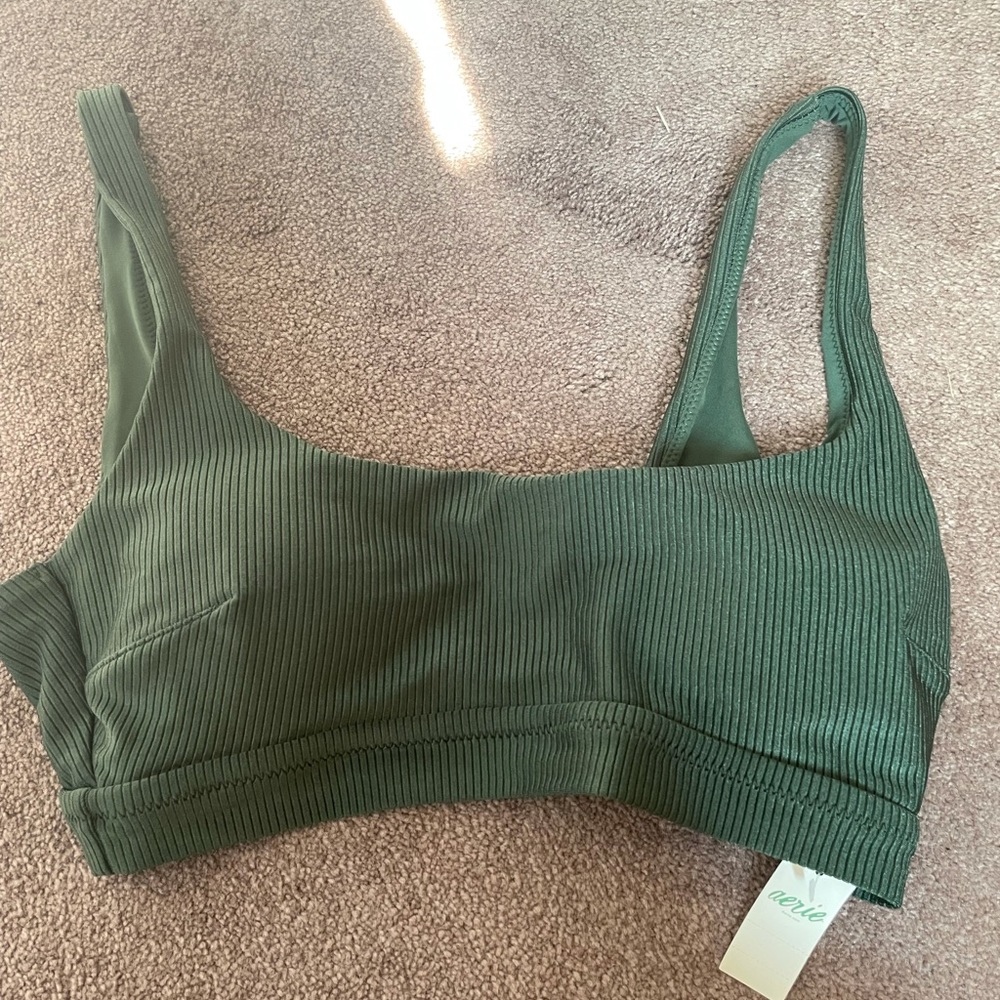 NWT aerie wide strap scoop neck shine bikini top